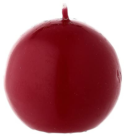 Holyart Candela di Natale sferica ceralacca Rosso Scuro 6 cm