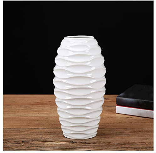 ksamwjf Keramikvase Weiß Handgefertigte Vasen Blumenvase Moderne Wohnzimmertischdeko Vase Boho für Pampasgras Deko,B