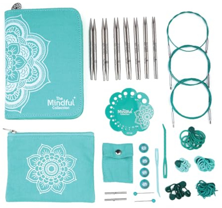 KnitPro Die Mindful Kollektion Believe Austauschbare Nadelspitzen Set 5 (13cm) I 7 Größen (3mm bis 6mm)