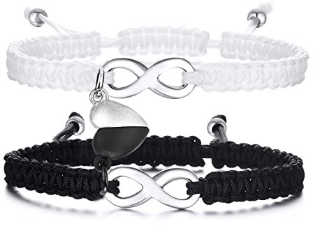 XUANPAI Partnerarmbänder Pärchen Armband Infinity Geschenke für Paare Freundschaftsarmband Magnetische Partner Armbänder Liebesarmband für Geburtstage Jahrestage Weihnachten
