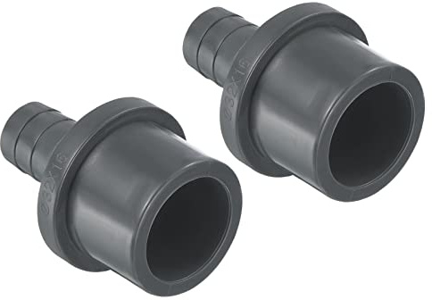 PATIKIL UPVC Reductor Tubo Montaje 32mm OD 16mm Púas Gris 2 Paquetes | Rectos Acoplamientos Adaptador Conector
