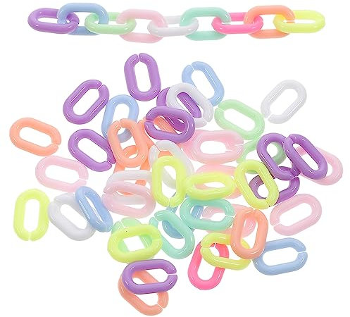 TOYANDONA Acryl Kettenglieder Kunststoff 200 Stück Bunte Verbindungsringe Selbstgemacht Zubehör Für Handykette Tasche Schmuck Basteln