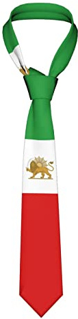 DABOYOZHZH Emblem des Iran Löwe und Sonne Flagge des Iran Gestreifte Krawatte Herren Party Business Krawatten Weiche Skil Krawatte, Weiss/opulenter Garten, Einheitsgröße