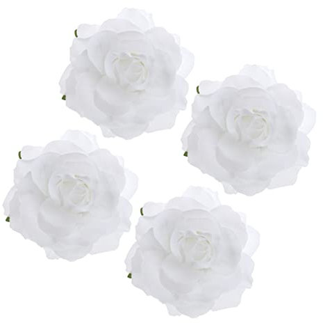 Beavorty 4stücke Blumenhaarnadel Rosenhaarschmuck Weiß Blumensimulationshaarnadel Rosenhaarspange Für Mädchen Stoffrosen Brosche Diy Zubehör Basteln Für Hawaii Urlaub Hochzeit Strand Party