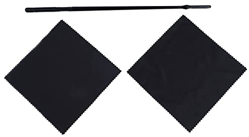 Nettoyeur de Flûte Kit D'outils de Nettoyage de Flûte Tige de Nettoyage de Flûte avec 2 Chiffons de Nettoyage pour Instruments à Vent (1 tige de nettoyage de flûte avec 2 chiffons de)