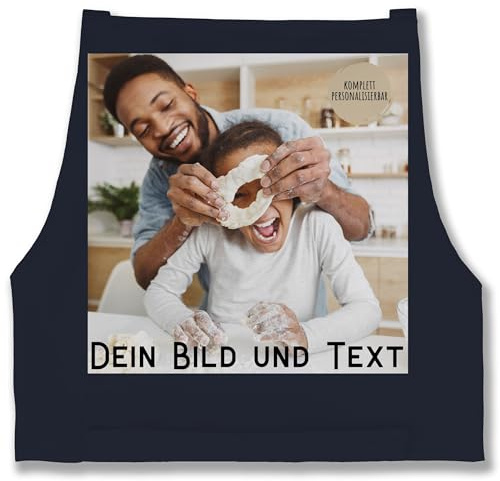 Geschenk mit Namen personalisiert by Shirtracer - Schürze - Erwachsene - Dein Bild Foto Text Geschenk