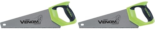 Draper Venom 350mm 8PPI First Fix Double Ground Tool Box Wood Hand Saw - 35cm Blade Length - 82198 - Tree Garden Woodworking Handsaw (Pack of 2)