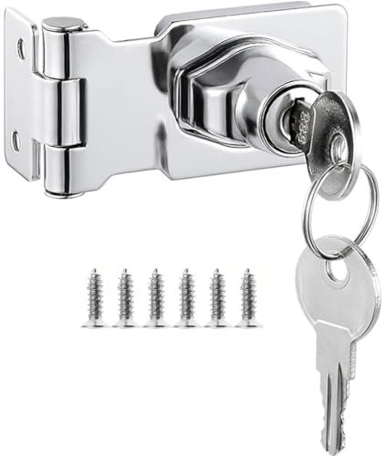 ZiYuya Vorhängeschloss Hasp mit verschiedenen Schlüsseln, Vorhängeschloss, Torriegel, Türriegel, Schubladenschloss, Schrankschlösser, Drehknopf, Verriegelung, Schuppenschloss (1, 2.5 Inch)
