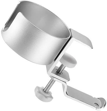 Fockety Portavasos de Escritorio 2 en 1, Portavasos de Escritorio de Protección de Seguridad, Suspensión para Auriculares para Uso Doméstico (SILVER)