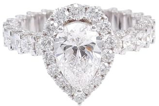 AMDXD Platin PT950 Ringe, Klassiker Bohrer Stein Partnerringe mit Moissanit Oval Form, Damen Freundschaftsringe Platin Verlobungsring Echt Schmuck