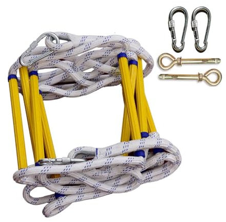 Feuerleiter – Notfall-Seilleiter for Kinder und Erwachsene, widerstandsfähig, kompakt mit Haken, Outdoor-Rettungstraining, Klettern, Luftarbeiten (Size : 6M)