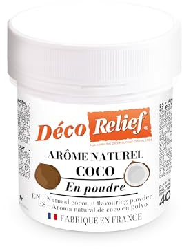 Déco Relief - Arôme Naturel de Noix de Coco 40 g - Arôme en Poudre - Pour Gâteaux, Pâtisseries
