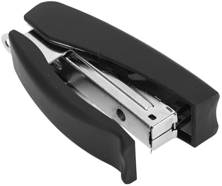 Metal Stapler, Book Stapling Machine with 20 Sheet Capacity Ergonomic Grip Stapler Stable Desktop Stapler Compact Stapler Binding Tool for Office Classroom Document (Black)