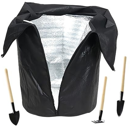 Pflanzentopf-Abdeckung für den Winter,Winter-Blumentopf-Abdeckung - Pflanzen-Frostschutzhülle mit 3 kleinen Gartengeräten | 17,7 x 19,6 Zoll große Topfpflanzen-Isoliertasche für Gartenpflanzen