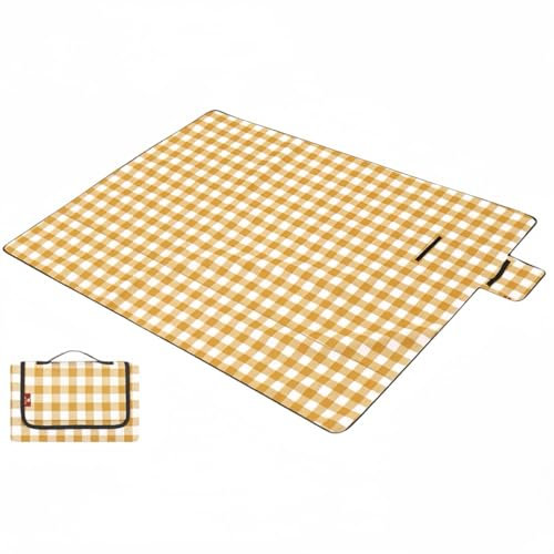 pykaaiiu Outdoor-Picknickdecke, Stranddecke, sandlos, tragbare waschbare Strandmatte, trockene Strand-Picknickdecke, Grillen, Picknick, Wandern, Reisen, Campingdecke(Orange)