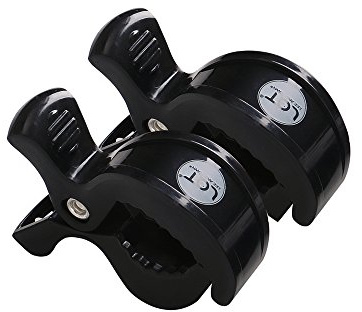 LAT Pinzas Universales para Cochecito, Clip de Mantas para Cochecito, Pinzas para Cochecito y Silla de Coche para Pañales Mantas (Negro*2)
