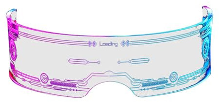 Glow in The Dark Glasses Futuristic Cosplay Glasses | 12 Modes Luminous Glasses - Futuristic Sci-Fi Visor Glasses for Parties and Events