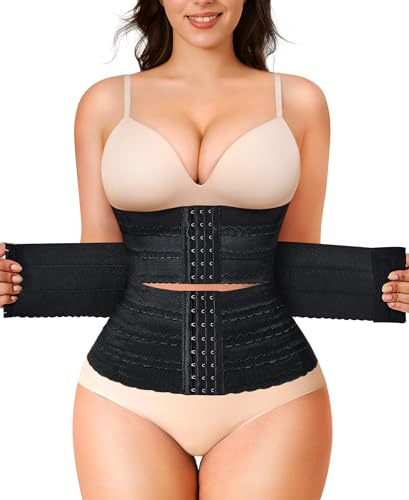 LODAY Segmented Waist Trainer for Women Corset Shapewear Waist Cincher Tummy Control Faja Body Shaper(Black,X-Large)
