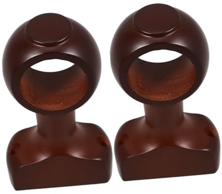 JECOMPRIS Supporti per Asta per Tende a Parete Doppia e Singola, Staffe in Legno Robusto Base Decorativa, Resistenti per Armadi e Bagni, Adatti per Montaggio a Soffitto, Set da 2 Pezzi