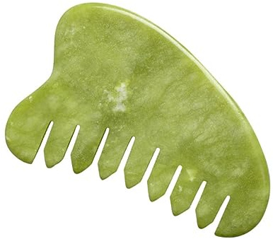 CALLARON Peine De Jade Tradicional Chino Herramienta De Masaje Para Acupuntura Spa y Cuidado Del Cabello Masajeador Corporal De Jade Natural