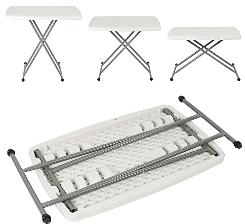homewell Campingbord vikbart, resebord, fällbart fällbord camping sidobord antracit, fällbord camping ben justerbar höjd för kanter trädgård balkong picknick