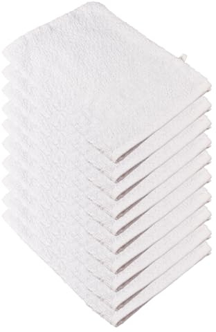 Clinotest Set di 10 guanti da bagno, 17 x 24 cm, 80% cotone e 20% poliestere, morbidi, ad asciugatura rapida, di alta qualità, facili da pulire, ideali per bagno, camera degli ospiti e forniture