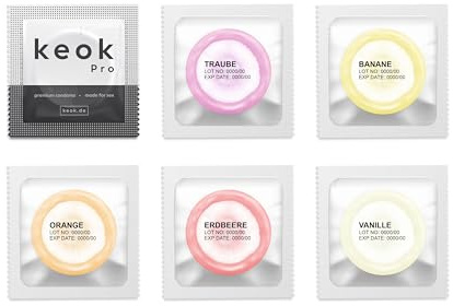 100 Stück keok Pro Kondome Color & Aroma / 5 Sorten Mix Sortiment Mischung