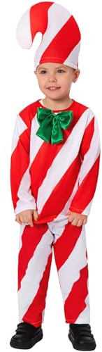 Genérico Disfraz de bastones de caramelo para niños y niñas, disfraz de bastón de caramelo, disfraz de Navidad, cosplay para carnaval, Navidad, cosplay, fiestas
