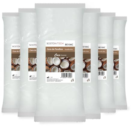 Cire de paraffine pour mains et pieds Boston Tech Rééducation antioxydante + Traitement de l’arthrite + Nourrit + Esthétique | Idéale pour tout bain de paraffine | 6 blocs de 450 g (Coco)