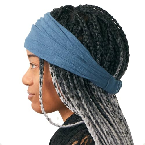 CHARM Damen & Herren Bandana-Stirnband aus Baumwolle, Azurblau M