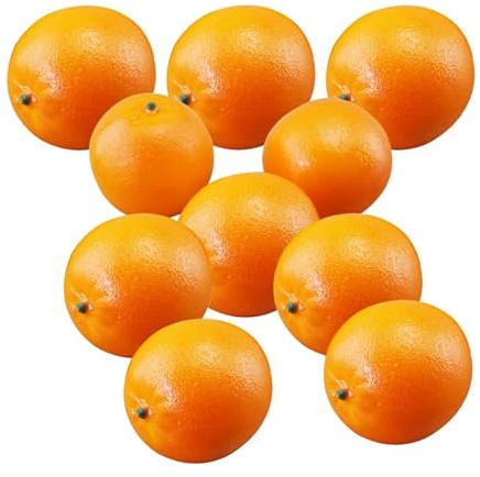 BETOOKY 10 Naranjas Artificiales Realistas Ligeras de Plástico y Espuma Apariencia Natural y Color Brillante Colecciones Conmemorativas para Decoración del Hogar