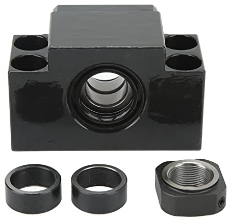 WGFOIP Blocco di Supporto per Vite a Ricircolo di Sfere in Acciaio Ad Alto Tenore di Carbonio per Macchine CNC con Filettatura M20x10 e Diametro Albero di 20 Mm, Durevole e Stabile