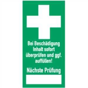 Prüfsiegel für Erste-Hilfe-Einrichtung aus Papier, 3,7 x 1,8cm 10 Stück