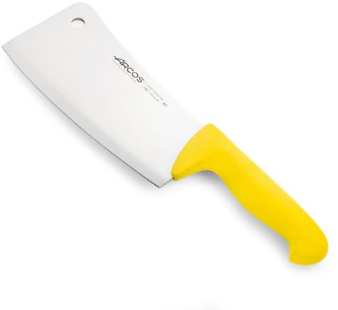 Arcos Coltello da Macellaio Cleaver in Acciaio Inossidabile 23 cm – Manico in Polipropilene, Sistema di Identificazione Colore, Resistente e Igienico – Giallo, Serie 2900
