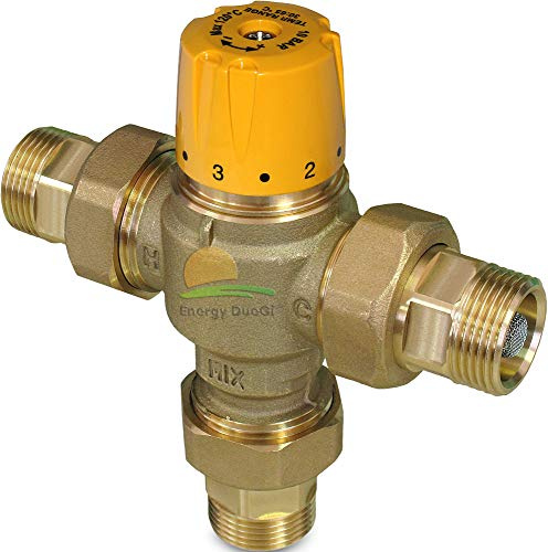 Miscelatore termostatico solare antiscottatura 30÷65°C. Connessioni 3/4 maschio a bocchettoni