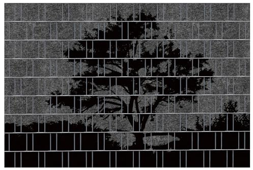 PerfectHD Zaunsichtschutz - Florenz - Motiv: Country 3 - Sichtschutz für den Garten - 2,50 x 1,80 x 0,19 m - 9 Streifen