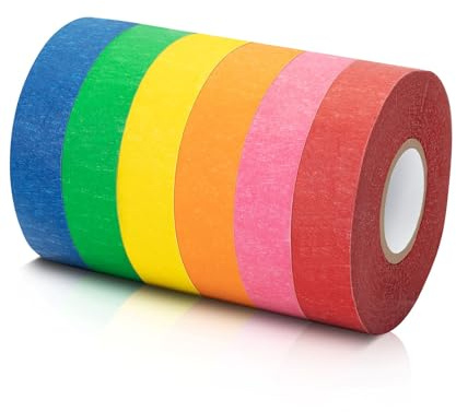 Mr. Pen- Colored Masking Tape, Painters Tape for Arts and Crafts, 6 Pack, Drafting Craft Tape, Labeling Paper Tape, Masking Tape, Colorful Artist Tape, Art Tape | Colored Painter’s & Drafting Tape for Arts and Crafts, Labeling, Marking, Journaling, DIY Projects
