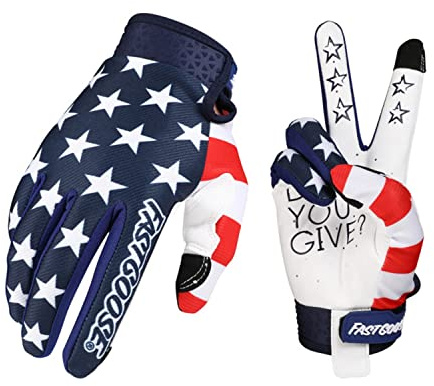 EXCEREY Star Cycling Gloves Mountain Bike Gloves for Outdoor Sports, Driving, Climbing for Men & Women (Blue, Size L)
