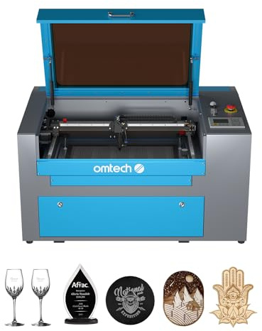 OMTech CO2 Laser Graviermaschine 50W CO2 Laser Gravurmaschine 300 x 500mm Laserengraver mit digitalem Bedienfeld, Lenkrollen, kommerzielle Laserschneider-Schneideätzmaschine