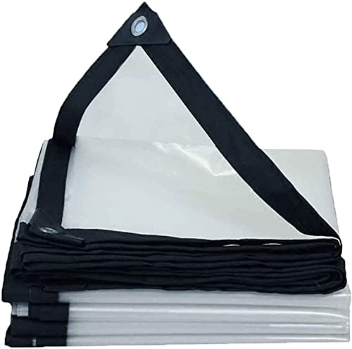 Heavy Duty Waterproof PVC Transparent - Tarpaulin Poly Clear Vinyl Lona Cover - 0.15mm Clear Awning Canopy Patio Tent Enclosure - Tarp To Cover The Sun And Rain,3 X 7 Ft / 26 X 26 Ft Clear Tarp