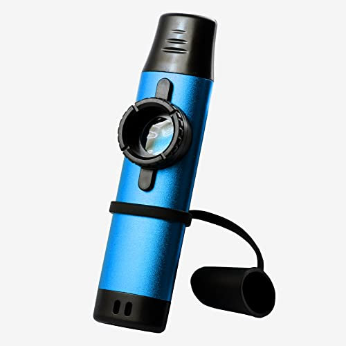 MEELAND Kazoo Performance Metall-Kazoo geeignet für den Einsatz mit Gitarren, Ukulelen und anderen Instrumenten, Nischenmusikinstrumente, Kazoo, 5 Ersatzflöten inklusive, Blau
