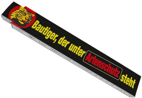 Bautiger, der unter Artenschutz steht Meterstab aus Holz in schwarz für Handwerker besonderer Zollstock als Geschenk für Handwerker und Liebhaber von Bauarbeiter Artenschutz