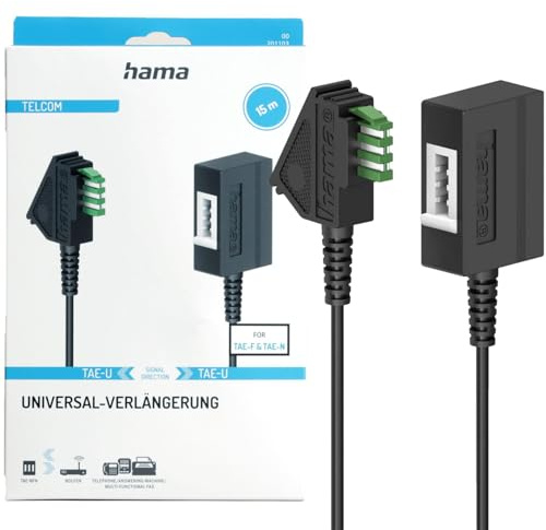 Hama 00201103 Verlängerungskabel TAE-U-Stecker - TAE-U-Kupplung, 15m