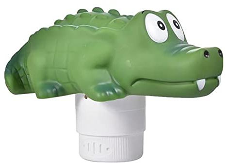 Dispensador flotante de cloro de piscina, soporte de tableta de cloro de forma de cocodrilo, dispensador de productos químicos para bañera de hidromasaje, dispensador de tabletas de cloro para piscina