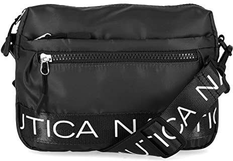 Nautica Women's Nylon Bean Bag Crossbody/Belt Bag With Adjustable Shoulder Strap, Black, One Size