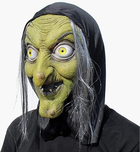 XINGGANG Alte Hexe Maske - Halloween Gruselig Horror Cosplay Kostüm, Erwachsene, Zubehör, Latexmasken, Verkleidung, Hexen, Karneval, Mottoparty, Halloween