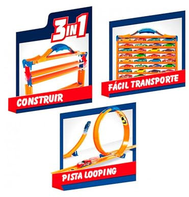 Cefa Toys - MALETIN PORTACOCHES Hot Wheels 3 EN 1 (04621).Capacidad para 44 Coches.