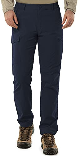 33 000 fot vandringsbyxor, herr, vattentäta vandringsbyxor, cargobyxor | Ventilerande utomhusbyxor, funktionella byxor för män, vindtäta softshellbyxor med 6 fickor sommar, resor, camping