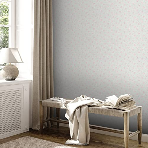 A.S. Création Blümchen Grau Rosa Weiß - A.S. Création Maison Charme 390672 - Vliestapete Florale Tapete - 10,05 m x 0,53 m Made in Germany