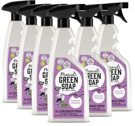 Marcel's Green Soap - Allzweckreiniger Spray Lavendel & Rosmarin – Reinigungsspray – Mikroplastikfreie Formel – Vegan – 100% recycelte Plastikflasche – Nachfüllbar - 500 ml (6er Pack)